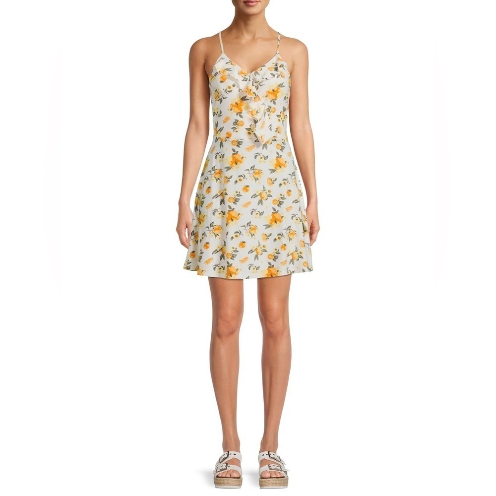No Boundaries Juniors Surplice Ruffle Dress